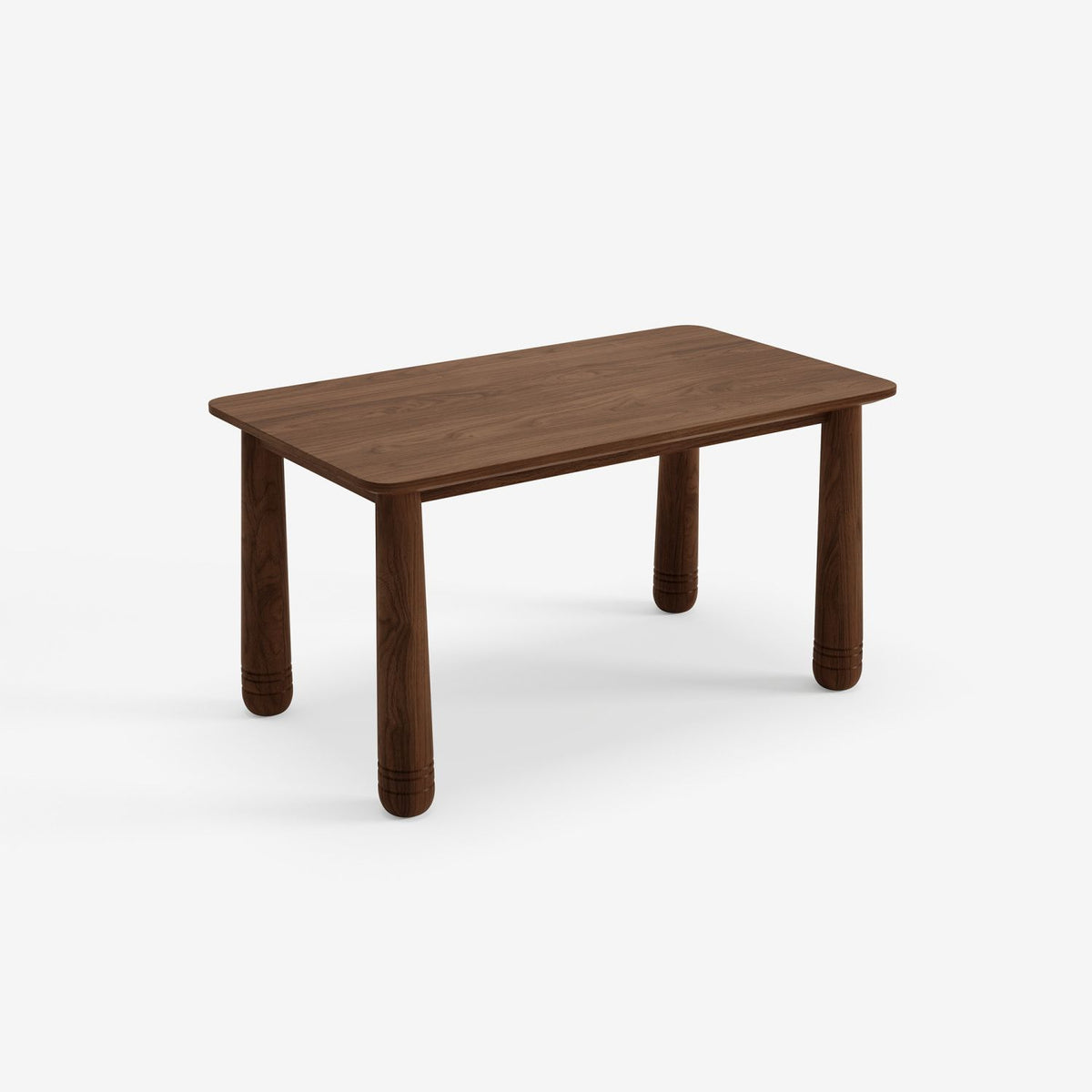 63" Solid Wood Dining Table, Rectangular Kitchen Table with Walnut Finish, Farmhouse Dinner Table for 4-6 People, Heavy-Duty Support up to 1000 lbs, Easy Assembly