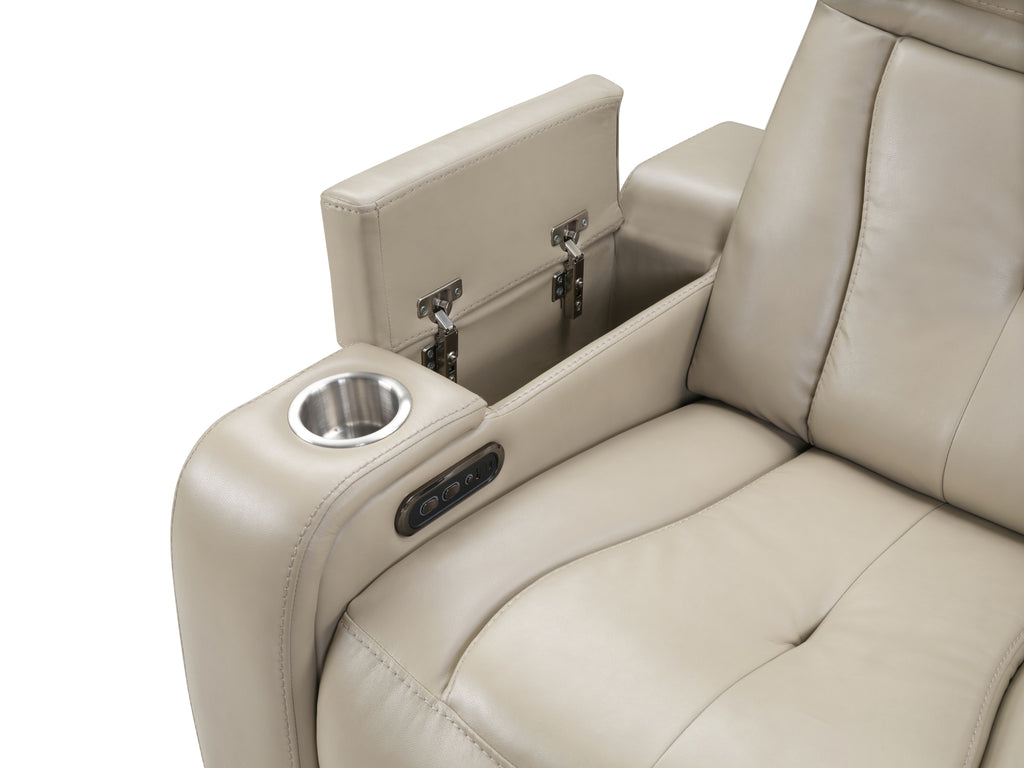 Recliner with Console, Electric Reclining Loveseat with Heat and Vibration, Cup Holder, USB Charge Port
