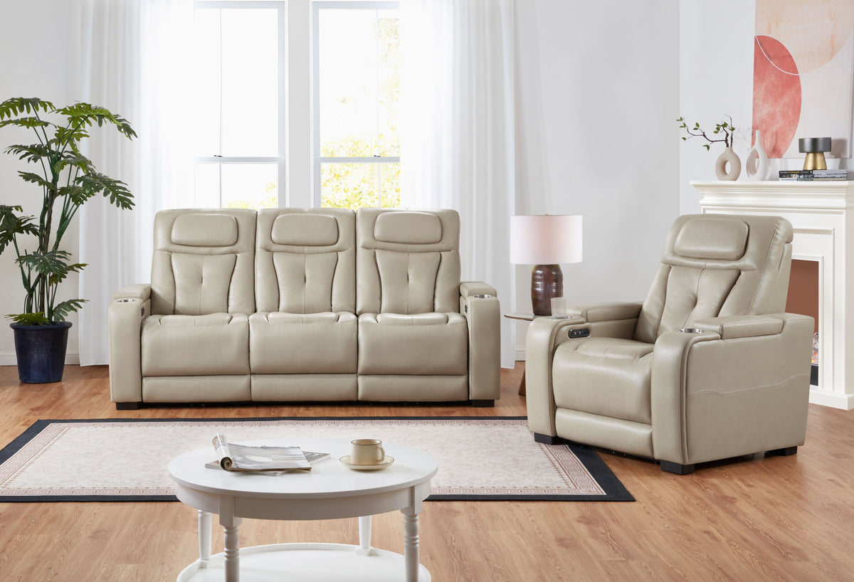 Recliner with Console, Electric Reclining Loveseat with Heat and Vibration, Cup Holder, USB Charge Port