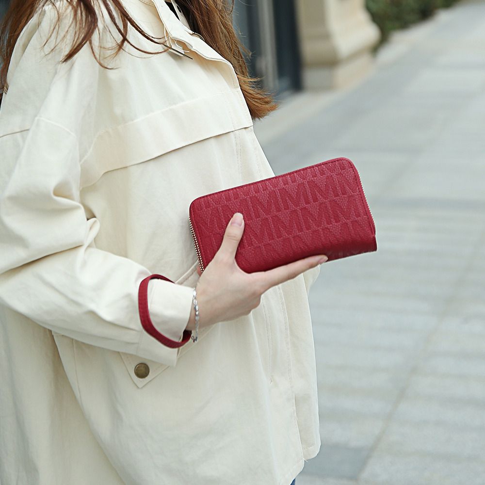 MKF Collection Lisbette Embossed M Signature Wallet by Mia k