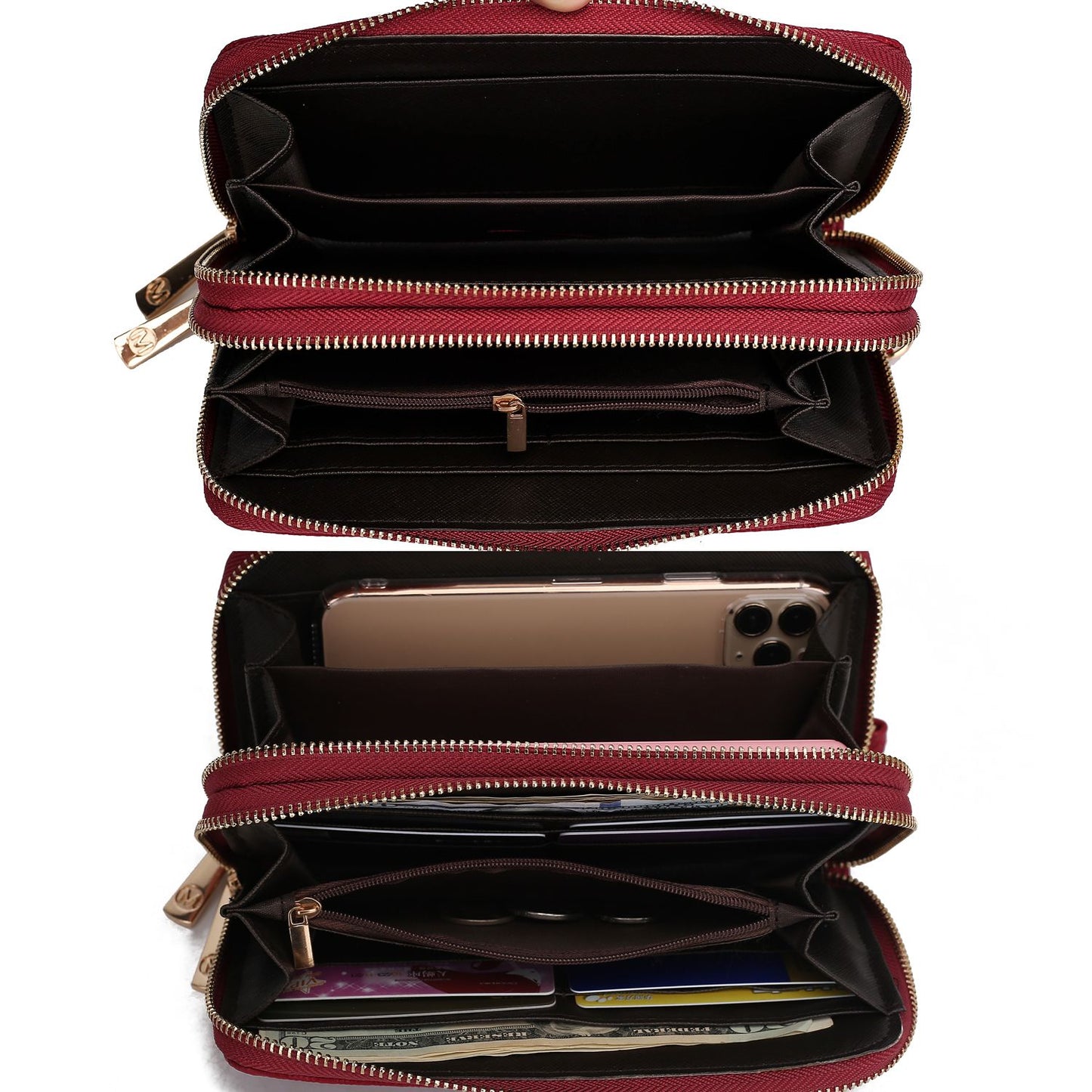 MKF Collection Lisbette Embossed M Signature Wallet by Mia k