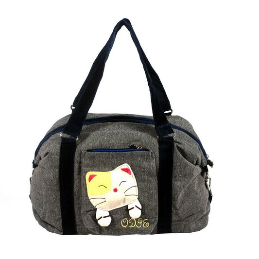 [Sweet Mio Mio] 100% Cotton Canvas Shoulder Bag / Swingpack / Travel Bag