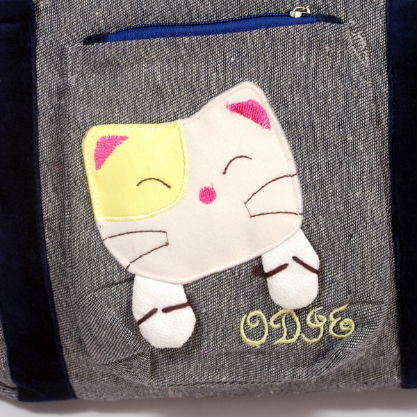 [Sweet Mio Mio] 100% Cotton Canvas Shoulder Bag / Swingpack / Travel Bag