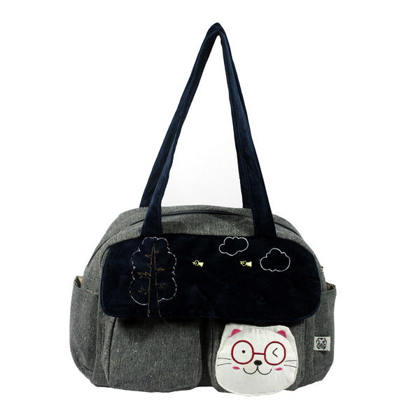[Sunny Day] 100% Cotton Canvas Shoulder Bag / Swingpack / Travel Bag