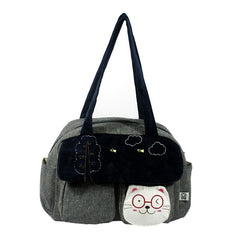 [Sunny Day] 100% Cotton Canvas Shoulder Bag / Swingpack / Travel Bag