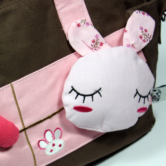 [Rabbit & Carrot] 100% Cotton Canvas Shoulder Bag / Swingpack / Travel Bag
