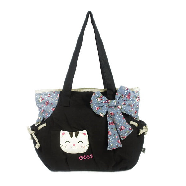 [Sweet Cat] 100% Cotton Canvas Shoulder Bag / Swingpack / Travel Bag