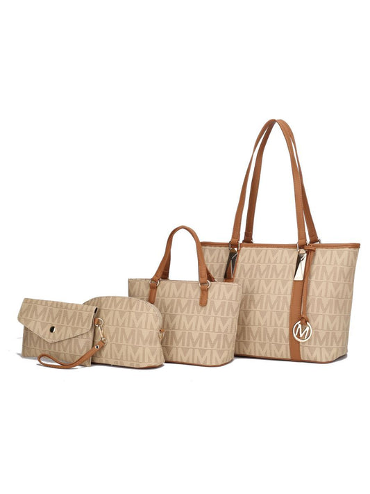 MKF Collection Marimar M Signature Women's Tote Bag – 4 Pcs set by Mia K