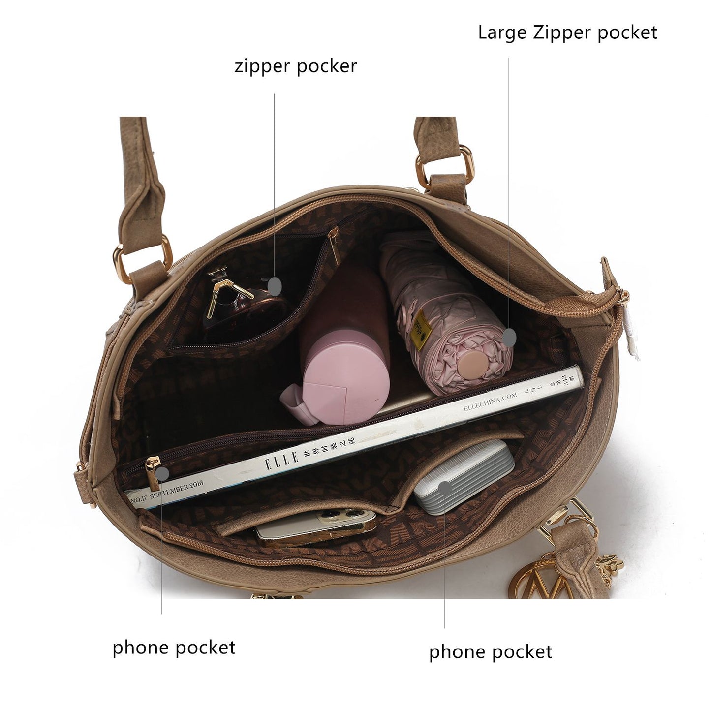 MKF Collection Hazel Vegan Leather Women Tote by Mia k