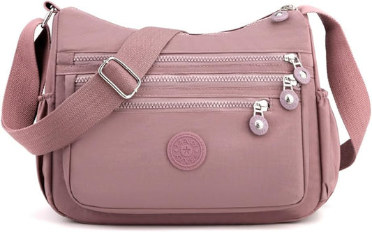 Crossbody Bag for Women, Nylon Waterproof Shoulder Bag with Pockets Adjustable Strap, Purse Handbag for Women
