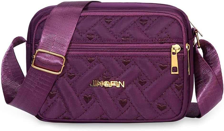 Quilted Crossbody Bags for Women - Oxford Cloth Multi-Layer Shoulder Handbag with Wide Strap -Casual Embroidery Business Bag