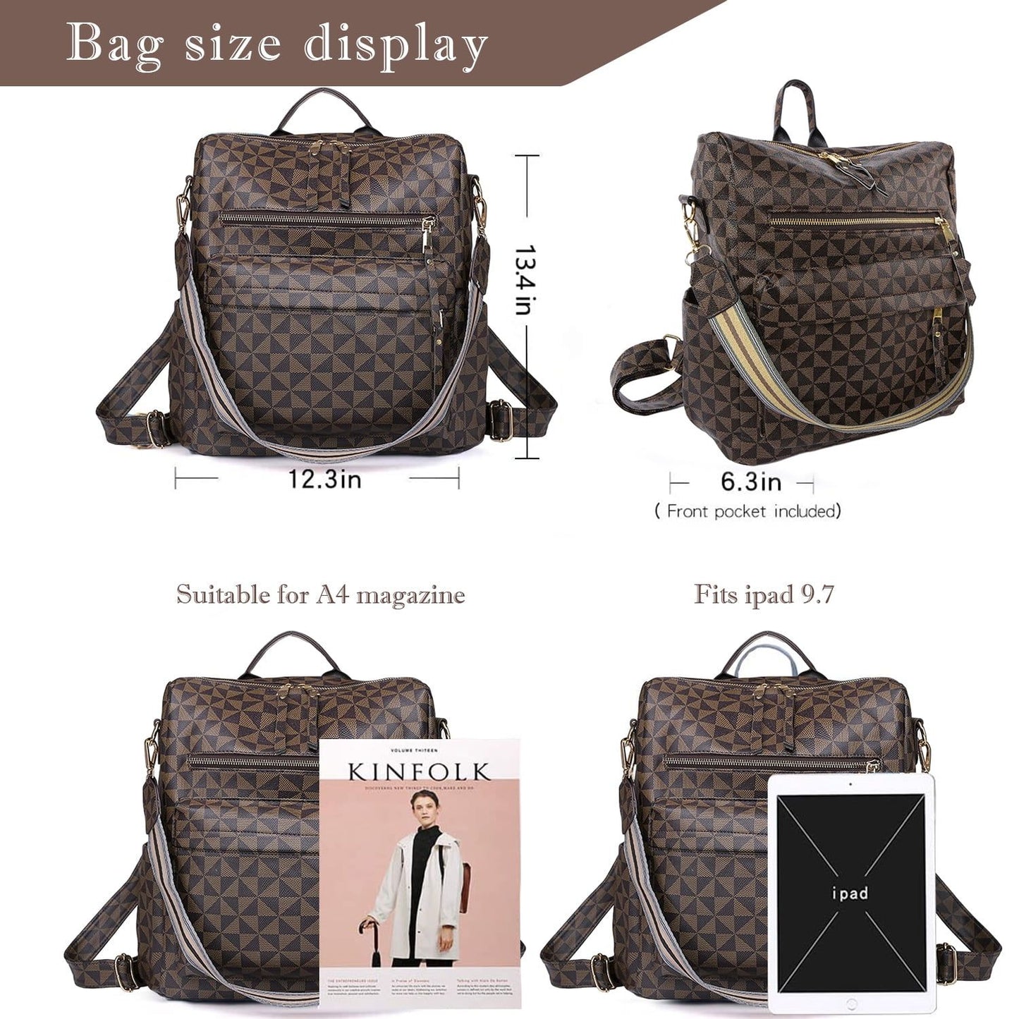 Backpack Purse for Women Fashion Designer Travel Large Ladies handbags