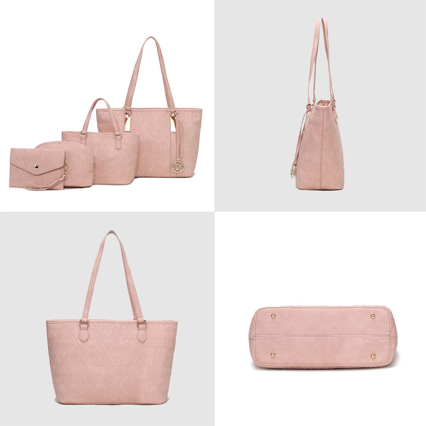 MKF Collection Arya Signature Women Tote Bag, Mini Tote Bag, Pouch and Wristlet Wallet by Mia K