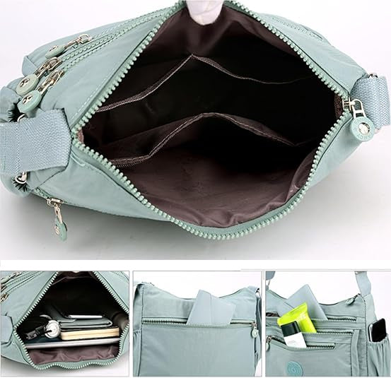 Crossbody Bag for Women, Nylon Waterproof Shoulder Bag with Pockets Adjustable Strap, Purse Handbag for Women