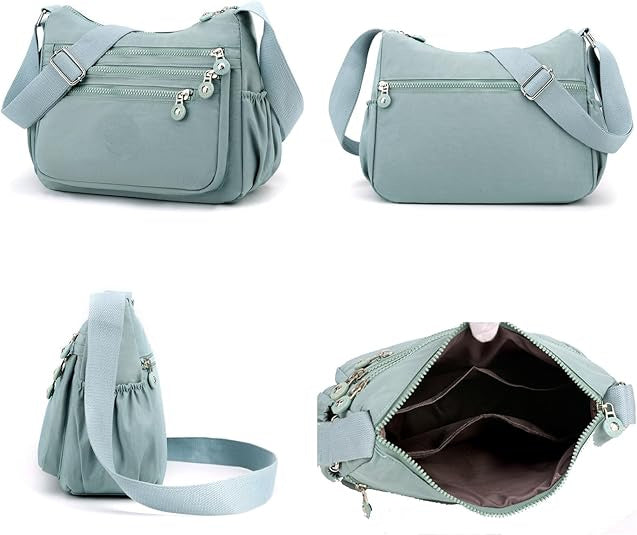 Crossbody Bag for Women, Nylon Waterproof Shoulder Bag with Pockets Adjustable Strap, Purse Handbag for Women