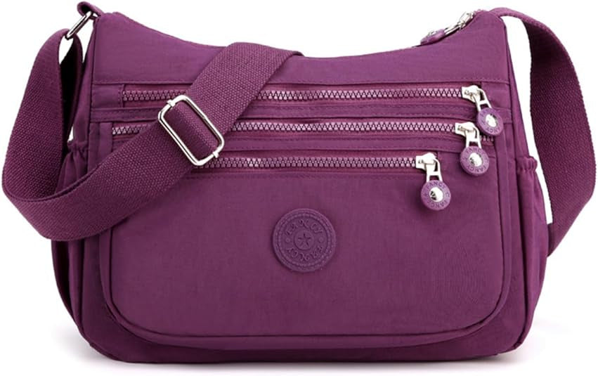 Crossbody Bag for Women, Nylon Waterproof Shoulder Bag with Pockets Adjustable Strap, Purse Handbag for Women