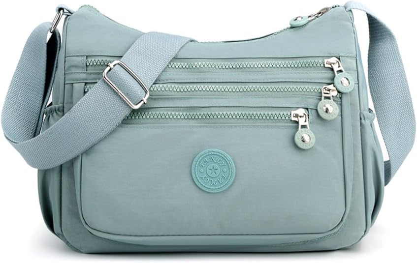 Crossbody Bag for Women, Nylon Waterproof Shoulder Bag with Pockets Adjustable Strap, Purse Handbag for Women