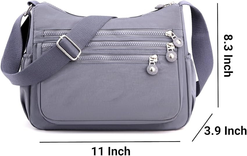Crossbody Bag for Women, Nylon Waterproof Shoulder Bag with Pockets Adjustable Strap, Purse Handbag for Women