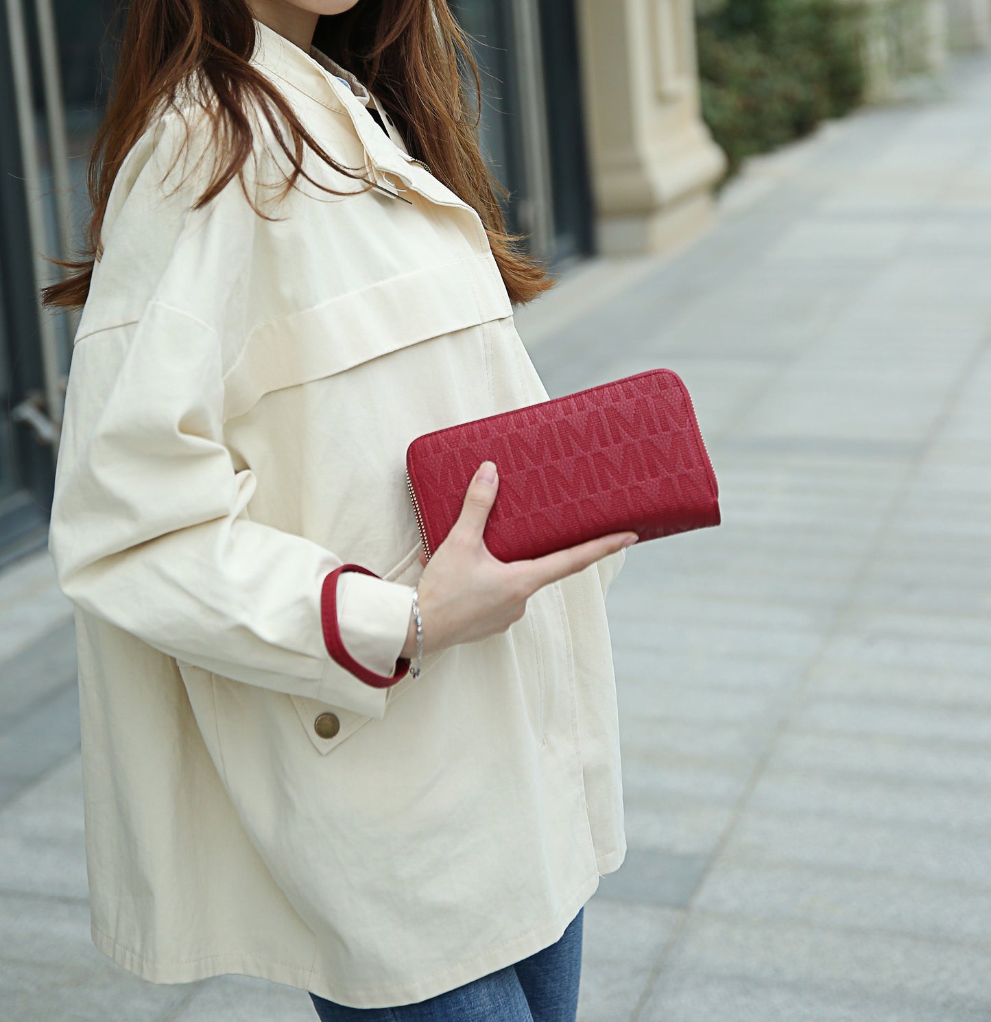 MKF Collection Lisbette Embossed M Signature Wallet by Mia k