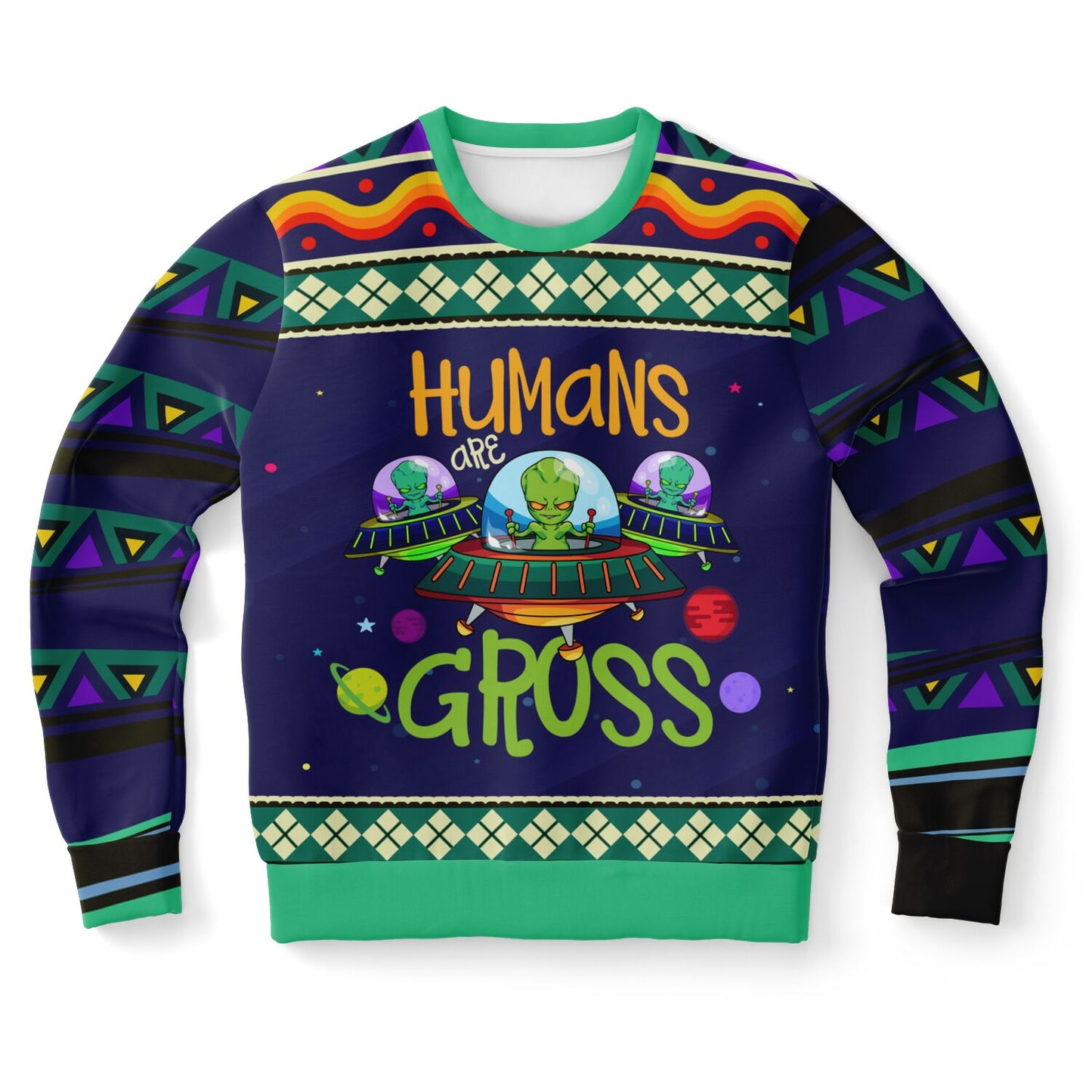 Humans Are Gross Sweatshirt – Funny Alien-Themed Holiday Apparel 👽🌌