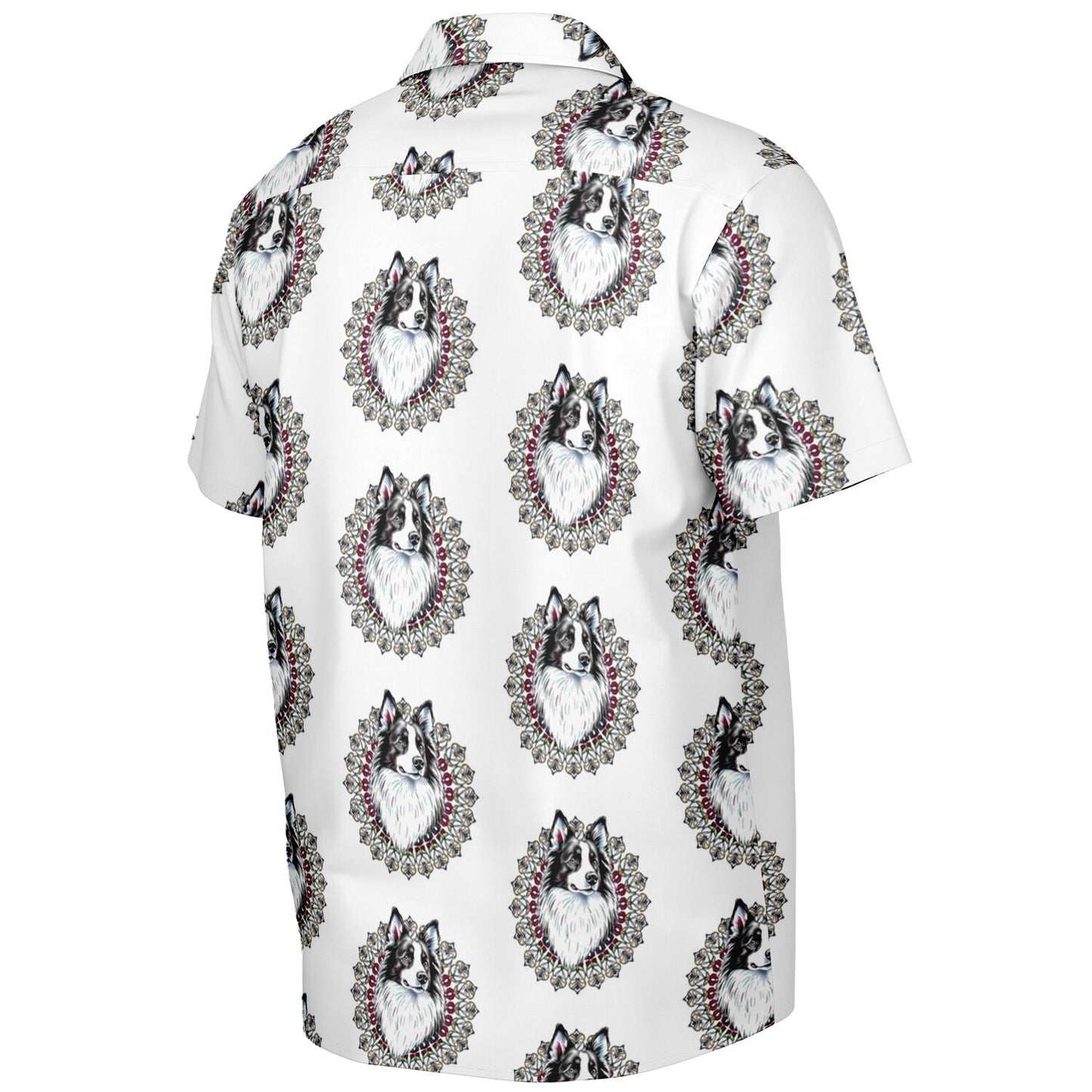 Paw Love -Spread Collar Short Sleeve Button-Down Shirt - AOP