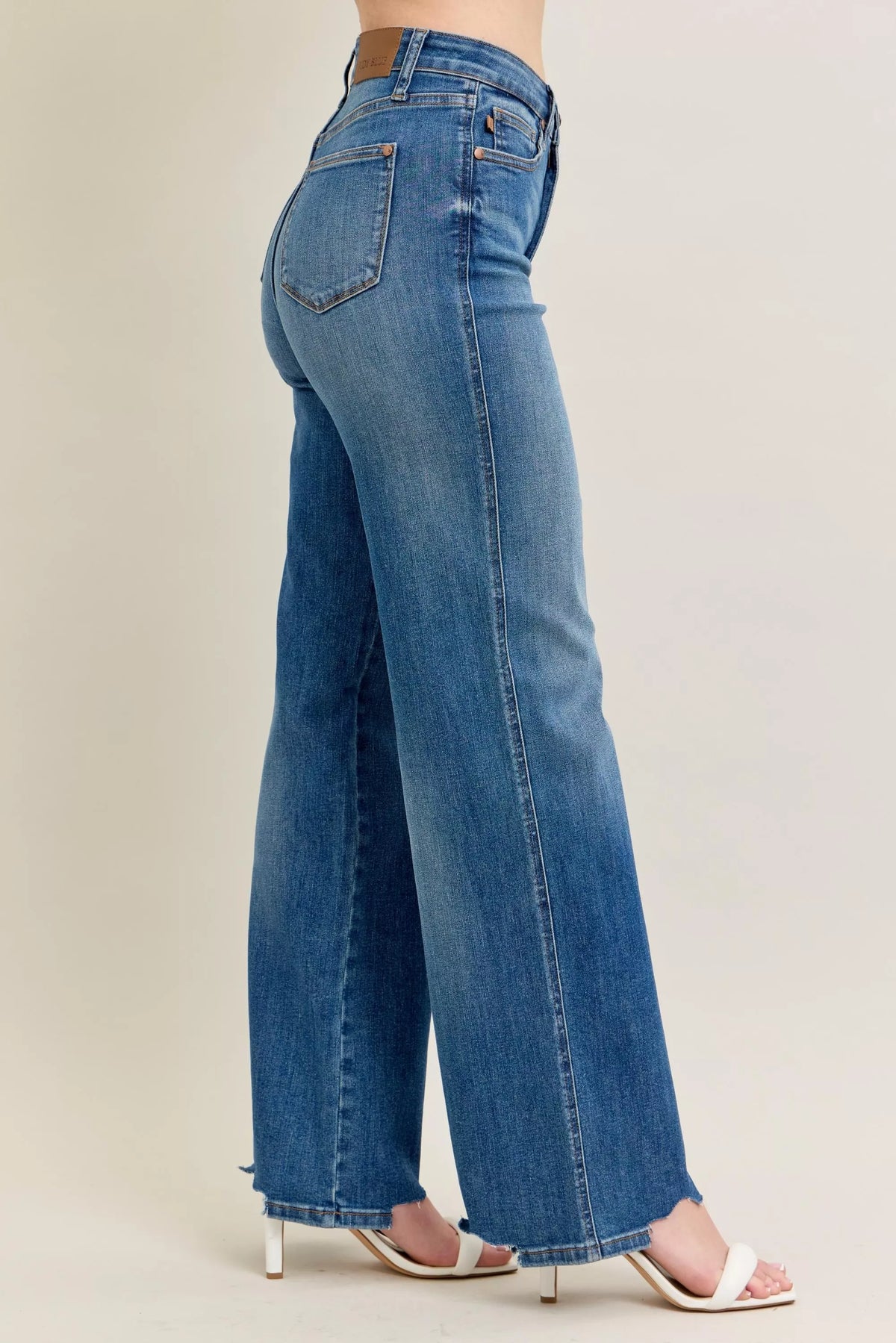 Judy Blue high waist tummy control distressed wide leg jeans, photo 10 of 19
