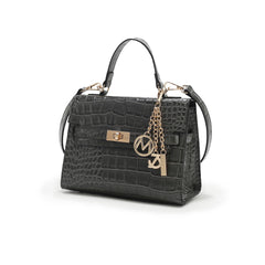 MKF Collection Naomi Satchel Handbag Crocodile Embossed Leather Crossover Womens by Mia K