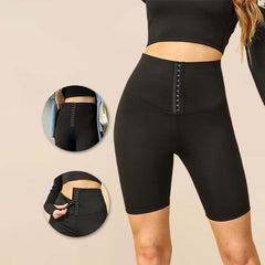 High-Waisted Tummy Control Button Shorts – 2-in-1 Shapewear & Outerwear Yoga Biker Shorts for Women