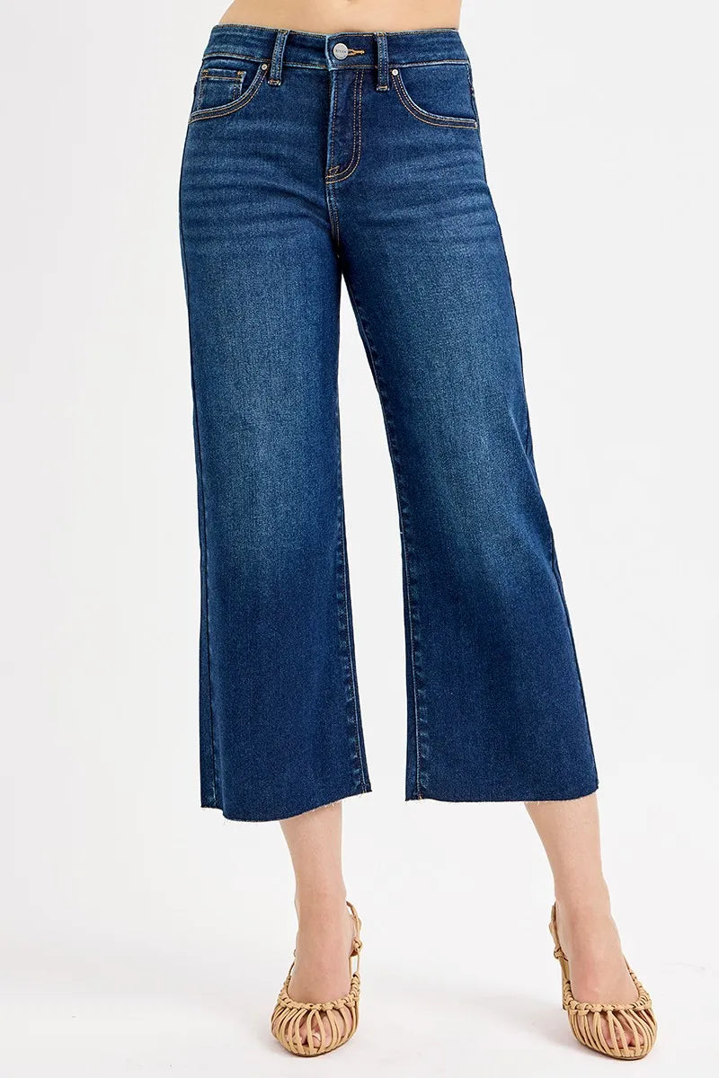 RISEN tummy control high rise cropped wide leg jeans, photo 3 of 7