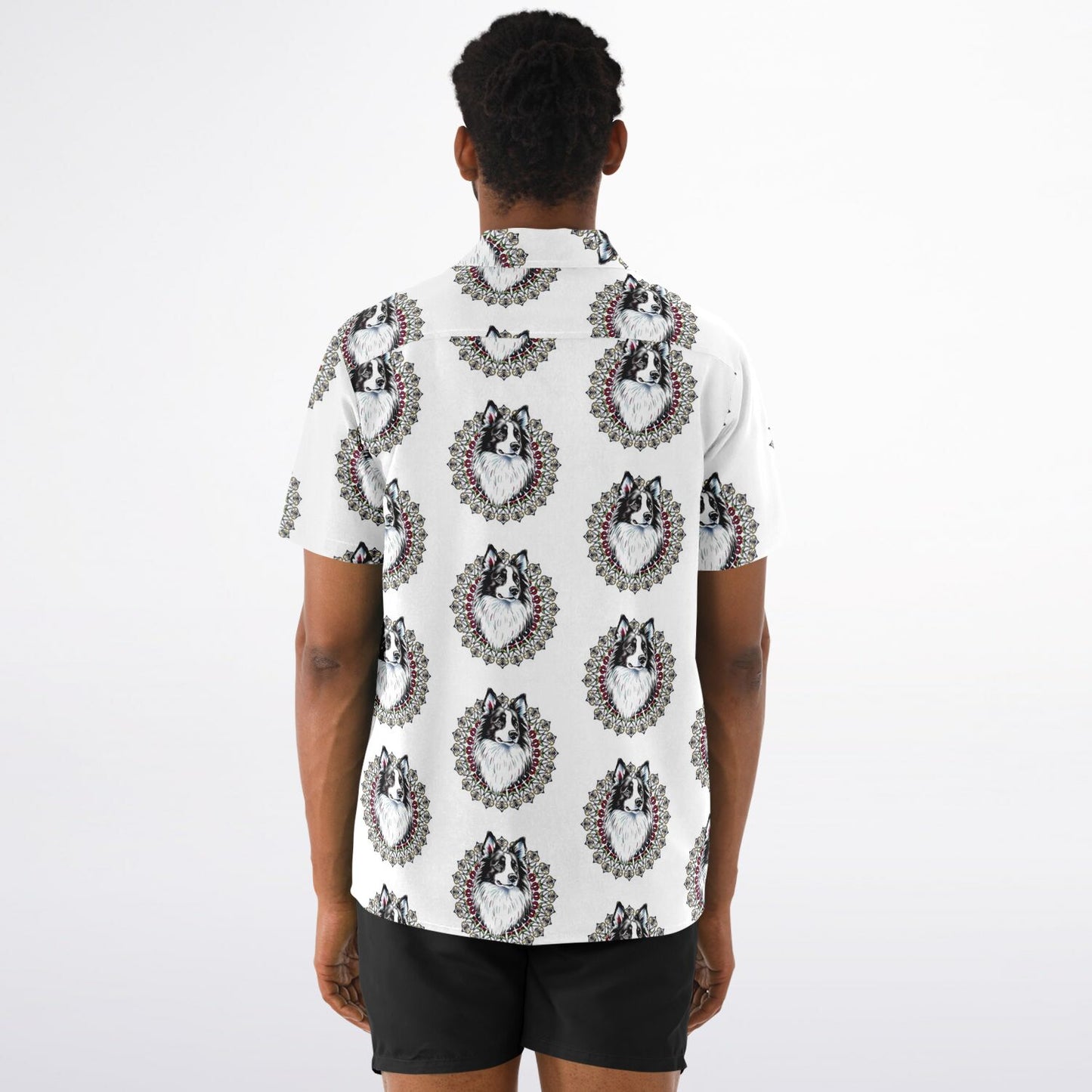 Paw Love -Spread Collar Short Sleeve Button-Down Shirt - AOP